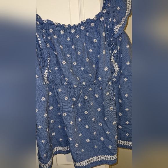 Boho ruffle embroidered Old Navy sleeveless top cottage core ruffles cute - Picture 4 of 12